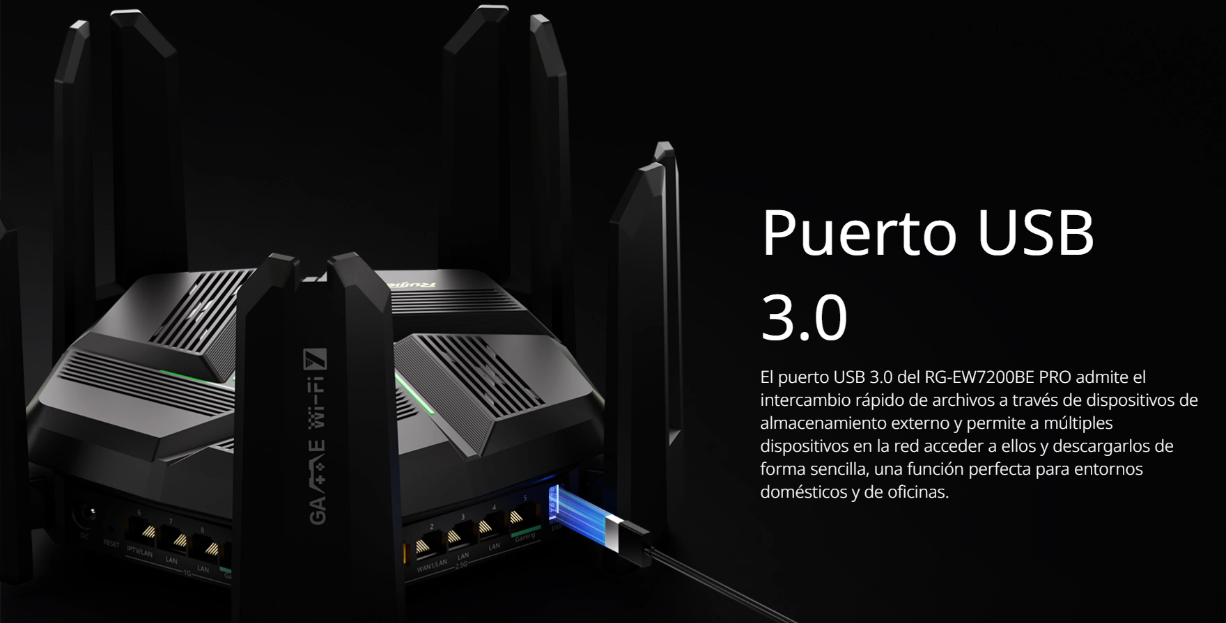 Puerto USB 3.0 del Router Ruijie RG-EW7200BE PRO